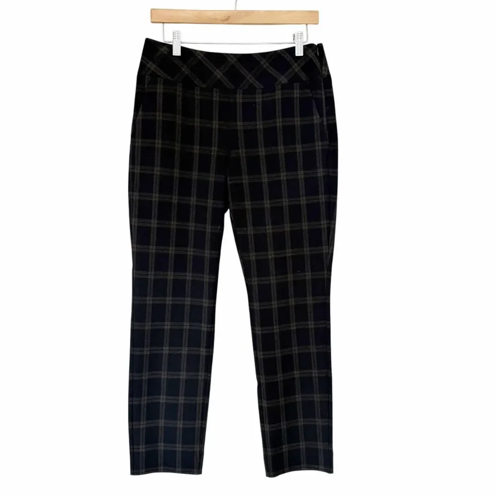 Cabi Navy Plaid Connery Trousers Sz 6